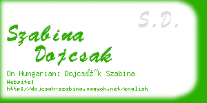 szabina dojcsak business card